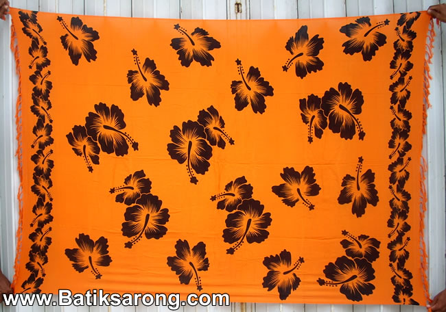 Sarongs with flowers motif made in Indonesia