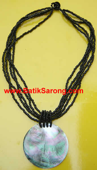 Beads Necklace with Round MOP Shell Bali pearl shell necklace