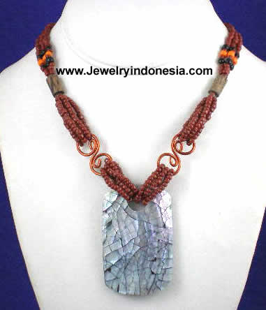 Beaded Necklace with Sea Shell