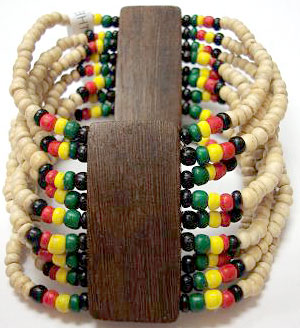 BP4-4 Coco Shell Bracelets Rasta Colors Bali Fashion Accessories Wholesale