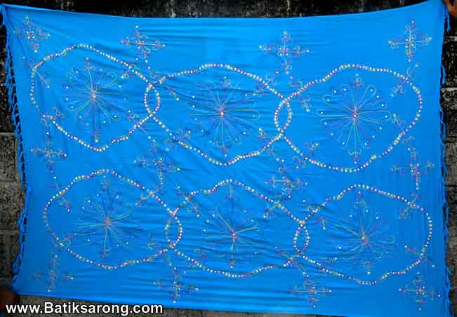 Embroidery Sarongs from Bali Sarong with embroidery and SEQUIN BEADS embroidery from Bali Indonesia