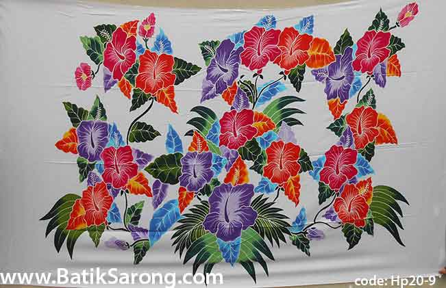 HP20-9 Handpainted Sarongs made in Indonesia Bali Pareo