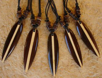 Wooden Surfing Board Necklaces from Bali