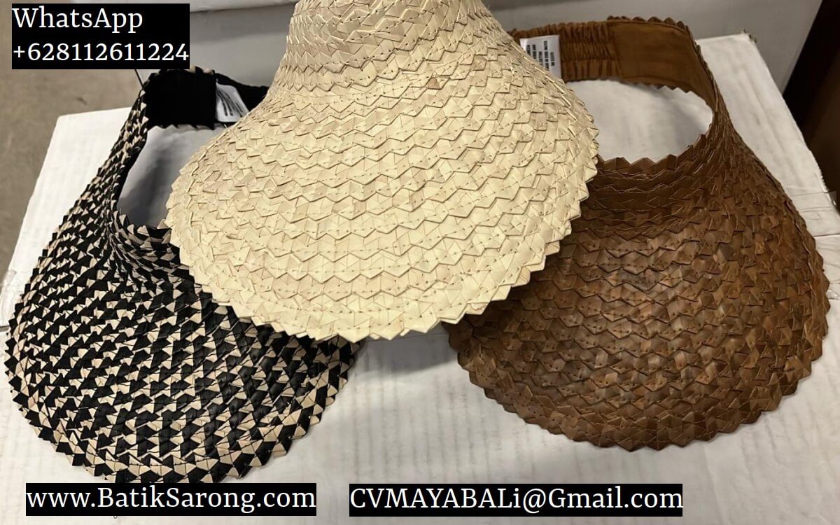 Palm Leaf Sun Visor Golf Hats Bali Palm Leaves Sun Hats Visor Lontar Leaf Hats Bali Indonesia