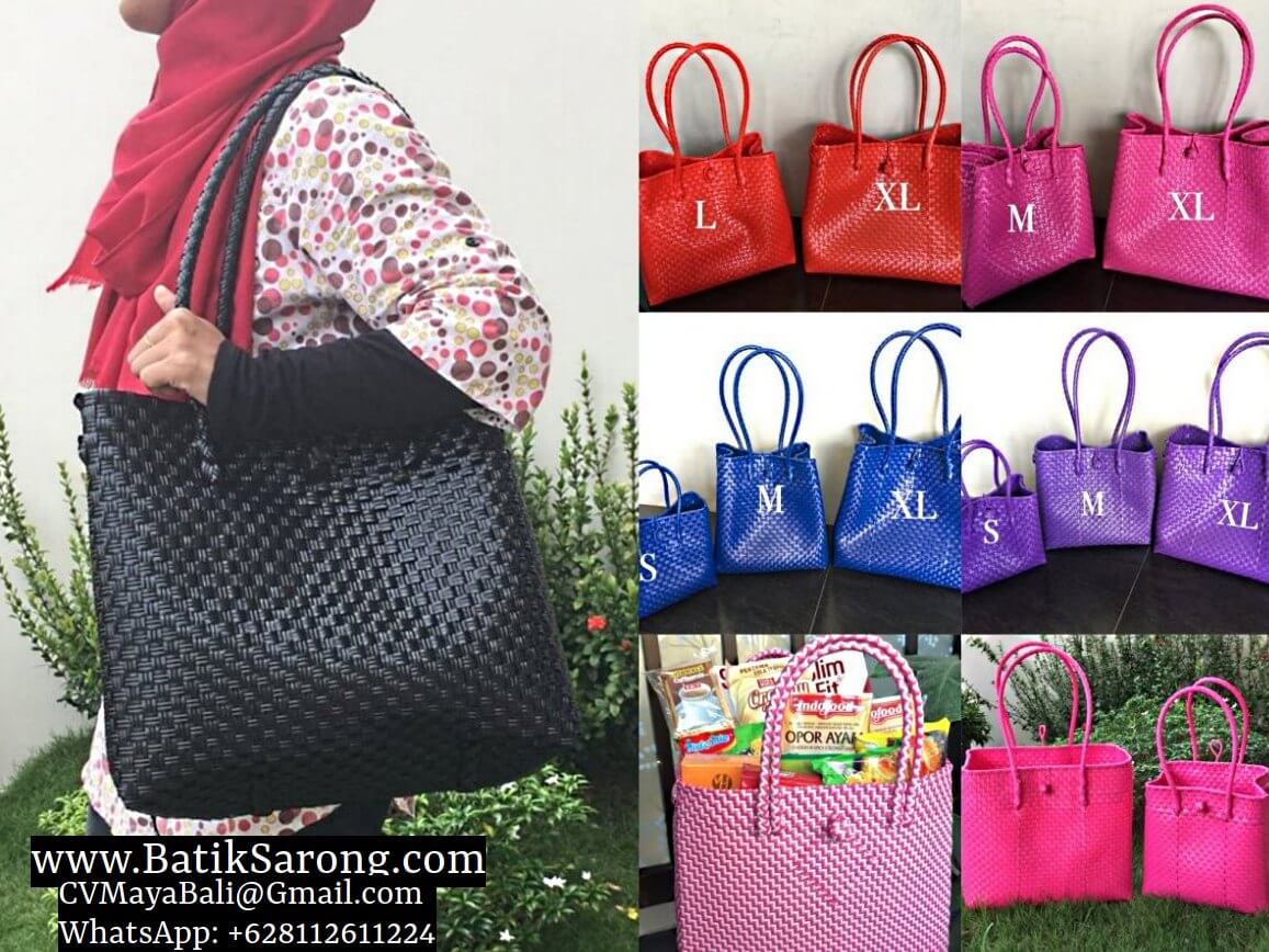 Handwoven Recycled Plastic Shopping Bags from Bali Indonesia