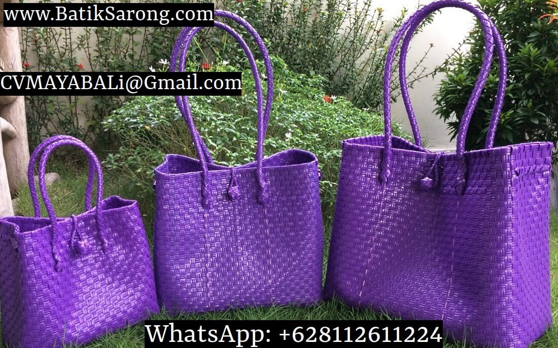 Recycled Plastic Market Bags Strapping Band Shopping Bags Bali Indonesia Java Factory