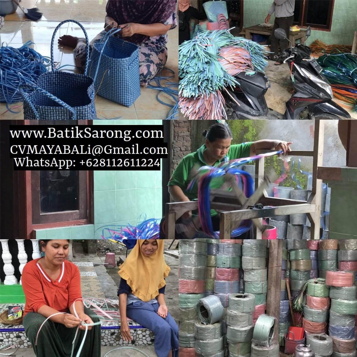 Recycled Plastic Shopping Bag Factory in Java Indonesia Buy direct from Artisans Craftsmen