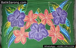 Pareo Bali Handpainted Sarongs Floral Lavalava