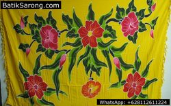 Bali Sarongs Handpainted Floral Pareo Export Factory