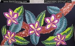 sarong pareo lavalava bali handpainted flowers