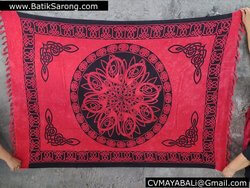 Indonesia Silkscreen Sarongs Hibiscus