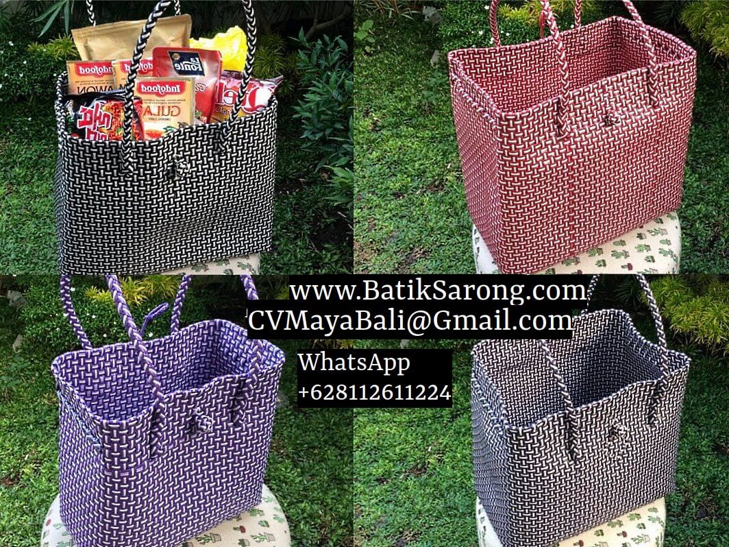 Recycled Plastic Grocery Bags Strapping Band Shopping Bags Bali Java Indonesia