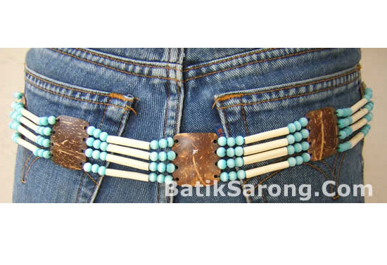 Belts with Beads & Mother of Pearl Shell from Indonesia