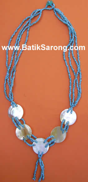 Beads Necklace with MOP Shell Made in Bali Indonesia