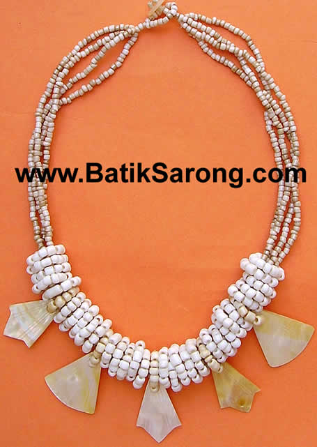 Bali Beads & Mother of Pearl Shell Necklace