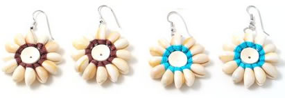 Sea shell earrings fashion jewelry earrings from Bali Indonesia