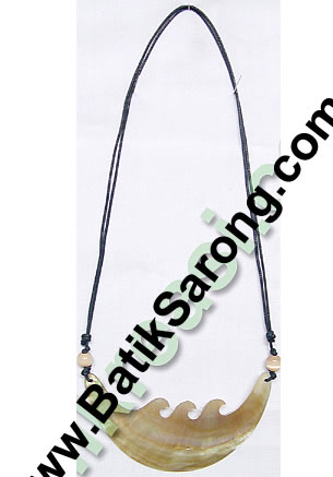 Carved Pearl Shell Necklace from Bali Indonesia