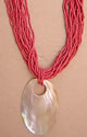 Pearl Shell Necklace with Natural Beads