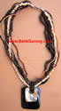 Coconut Shell Beads Necklace with Pearl Shell