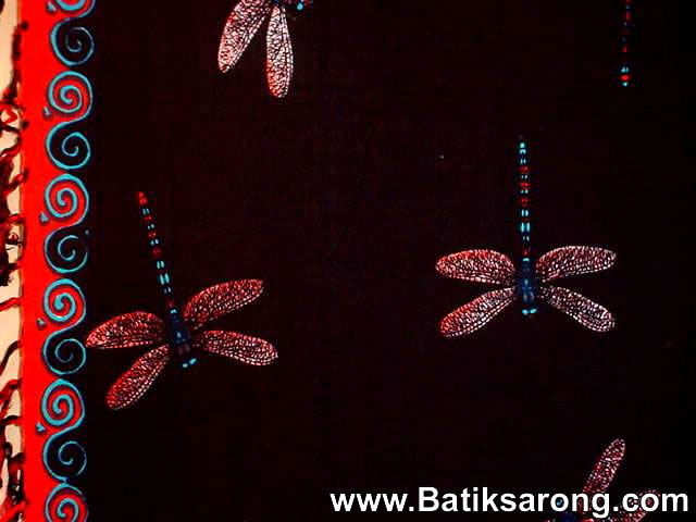 silk screen sarongs with butterfly motifs